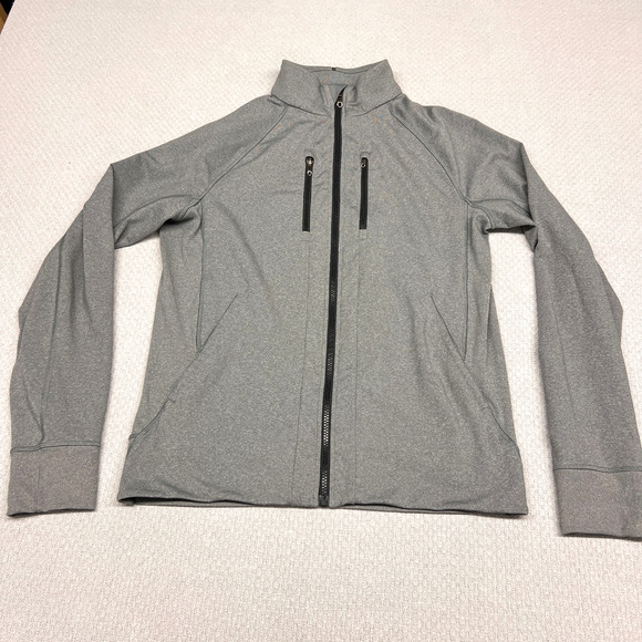 Lululemon Shift Jacket Mens Medium Gray Full Zip Athletic Stretch Running - Picture 1 of 7